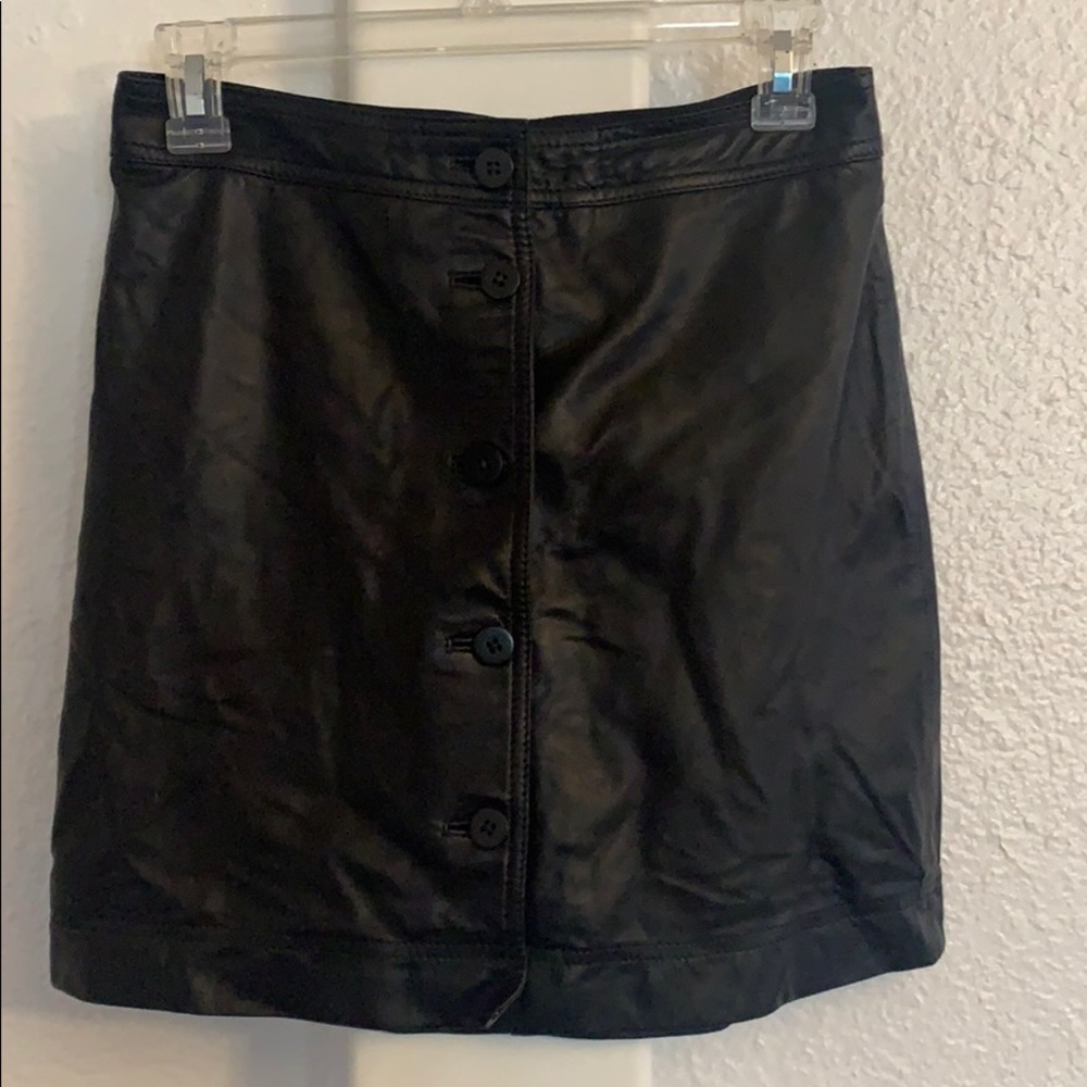 Madewell leather mini skirt.  100% leather!